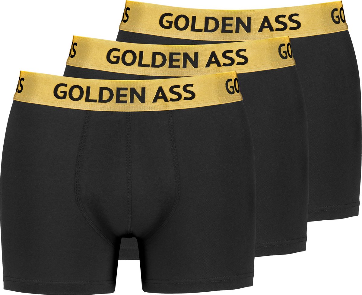 Golden Ass - 3-Pack heren boxershort zwart XS