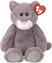 Pluche Ty Beanie grijze poes/kat knuffel Kit 33 cm speelgoed - Katten huisdieren knuffels - Speelgoed voor kinderen