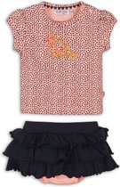 Dirkje Meisjes Babysetje 2-delig - Navy + light coral + aop - Maat 86