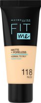 Maybelline Fit Me Matte & Poreless Foundation - 118 Nude - 30 ml