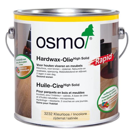 Foto: Osmo hardwax olie rapid 3232 kleurloos zijde mat 2 5 liter vloerolie binnenhout sneldrogend kleurloze bescherming