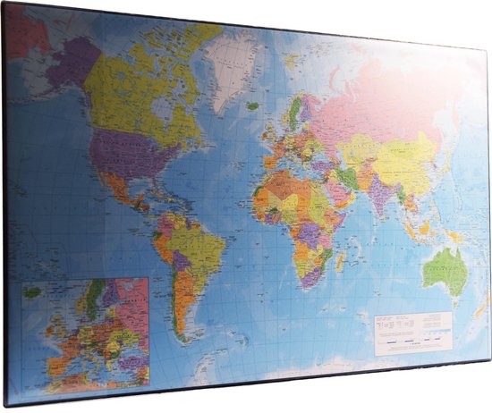 Bureau-onderlegger wereldkaart 38 x 58 cm | bol