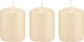 3x Cremewitte cilinderkaarsen/stompkaarsen 6 x 8 cm 29 branduren - Geurloze kaarsen - Woondecoraties