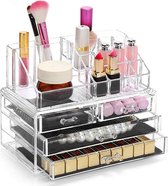 Make up organizer 4 laags acryl 24x16x19cm | Transparante make up opbergdoos | Efficiënt design met ruimte voor alle benodigdheden | Duurzaam materiaal
