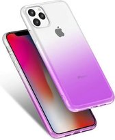 Apple iPhone 11 Pro Back Cover Telefoonhoesje | Wit en Paars | TPU Hoesje