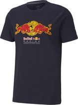 PUMA Red Bull Racing Double Bull Tee Heren Sportshirt - NIGHT SKY - Maat L