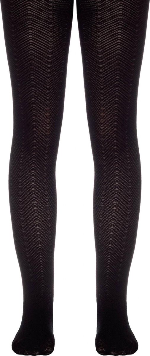 Fashionista kinderpanty zig-zag, zwart, maat 116-122,(in verpakking).