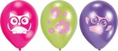 Amscan Ballonnen Happy Owl 23 Cm Paars/roze/groen 6 Stuks