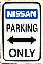 Wandbord - NISSAN parking only -20x30-