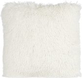 Sierkussen de Luxe en tissu doux blanc - 45 x 45 cm - polyester - salon - intérieur