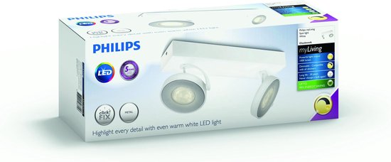 Opbouwspot 1-lichts Wit Dimbaar Draaibare spot Geïntegreerde LED lamp