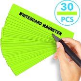 AWEMOZ® Scrum Magneten - 30 stuks - Voor Whiteboard, Magneetbord, Memobord of Magnetisch Tekenbord – Herschrijfbare magneten - Post It Notes – Kanban - 15 x 2,5 cm - Groen