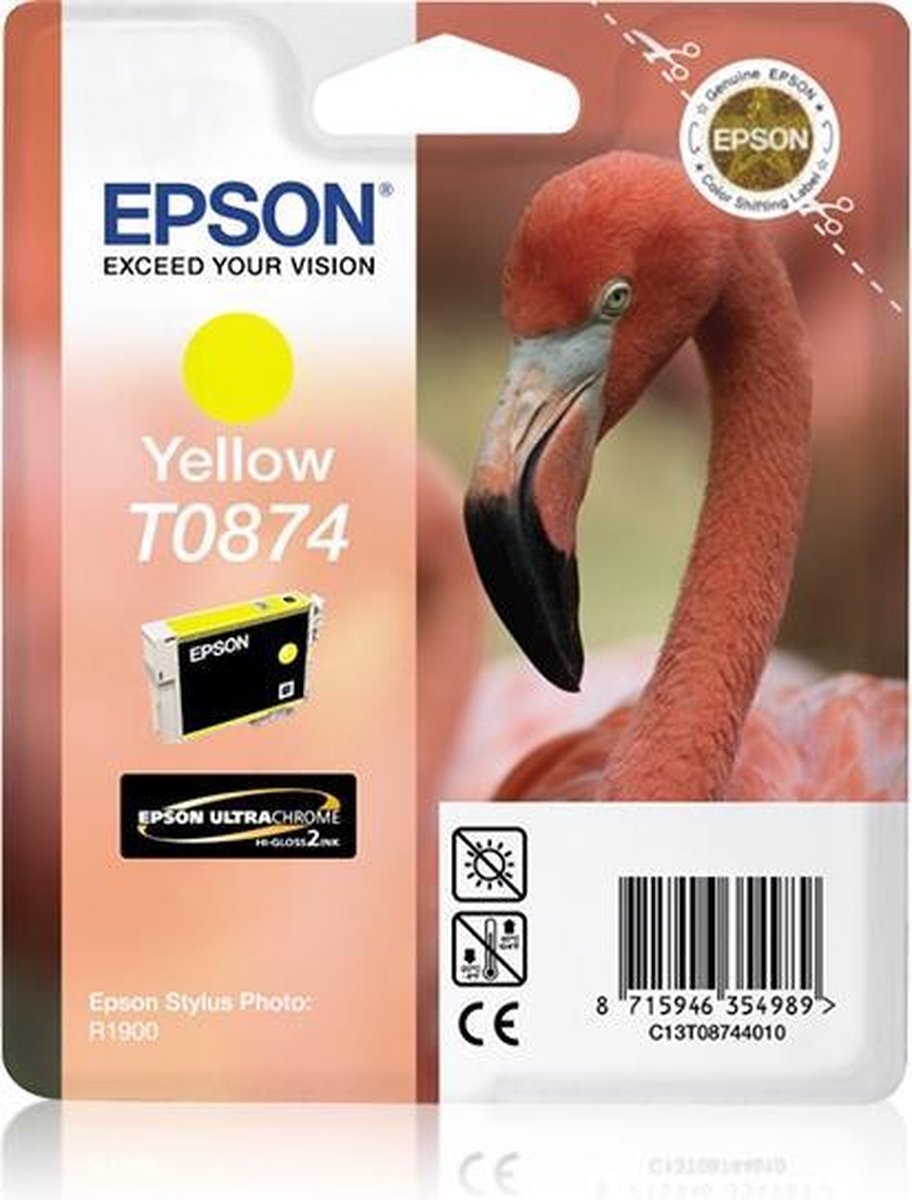 Epson Flamingo inktpatroon Yellow T0874 Ultra Gloss High-Gloss 2