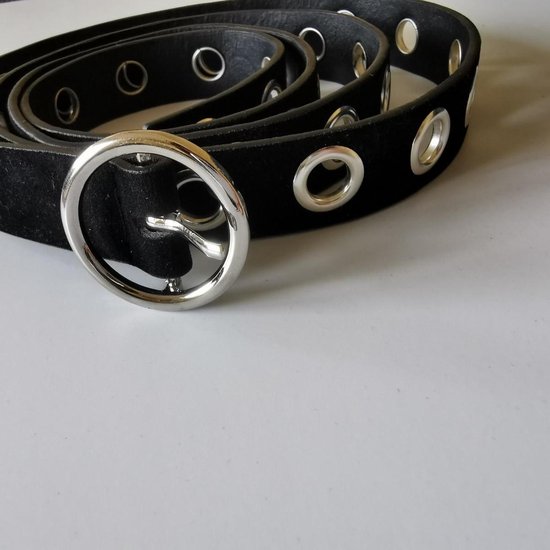 Zwarte riem met metalen ringen - Knoopriem met ringen - Zwarte damesriem -  Stylefever | bol.com