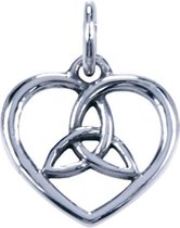 Zilveren Keltische hanger -  hart met triqueta