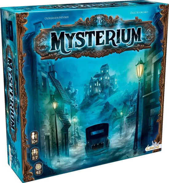 Thumbnail van een extra afbeelding van het spel Mysterium met de uitbreidingen Hidden Signs en Secrets & Lies.