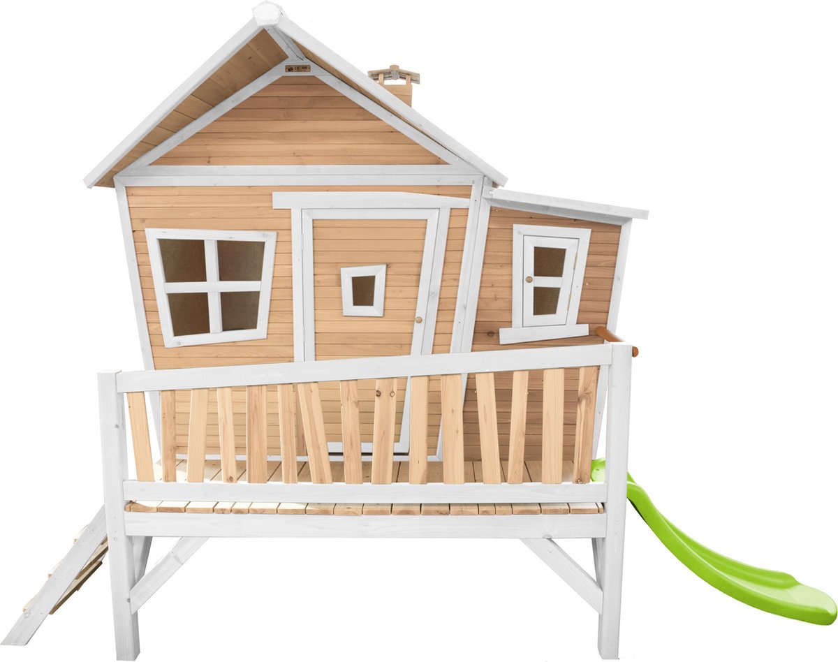 Axi Emma Speelhuis Op Palen & Limoen Groene Glijbaan Speelhuisje Voor De Tuin