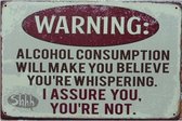 Wandbord Vintage Retro, Warning, Mancave, Wand Decoratie, Emaille, Reclame Bord, Tekst, Grappig, Wandborden tekst, Schuur, Mannen Cadeau, Bar, Cafe, Kamer, Tinnen bord, Metal Sign,