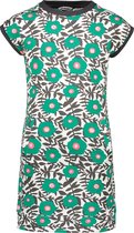 Moodstreet Meisjes Jurk met allover bedrukking bloemenmotief - Green - Maat 110/116