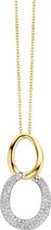 Silver Rose -P2000G -Hanger+Ketting  -925 Zilver verguld -Cubic Zirkonia