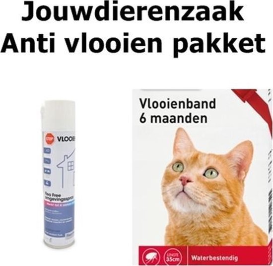 vlooienband rood + exil flea free omgevingspray pakket kat