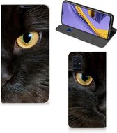 Geschikt voor Samsung Galaxy A51 Hoesje maken Zwarte Kat