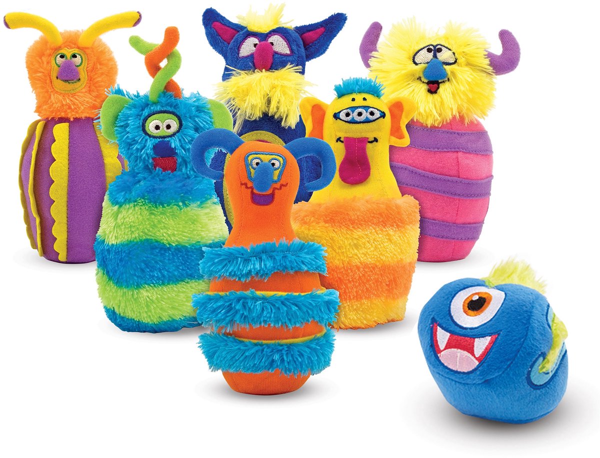 Melissa & Doug Bowlingspel met opbergzak en 6 pluchen monsters