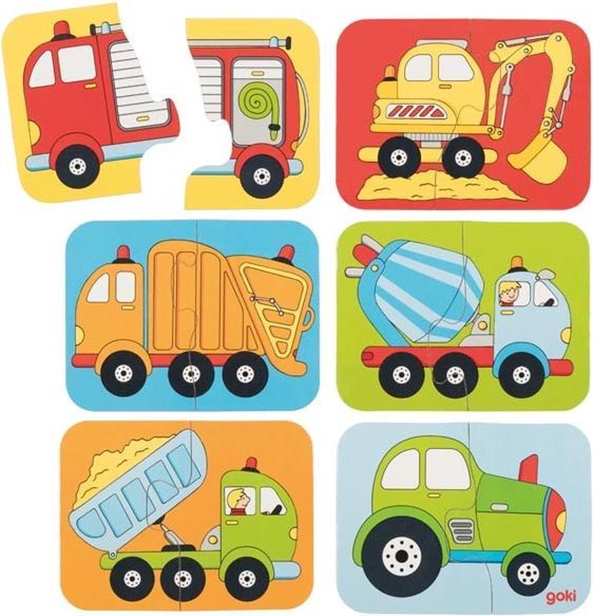 Afbeelding van product Goki Mini puzzle, vehicles