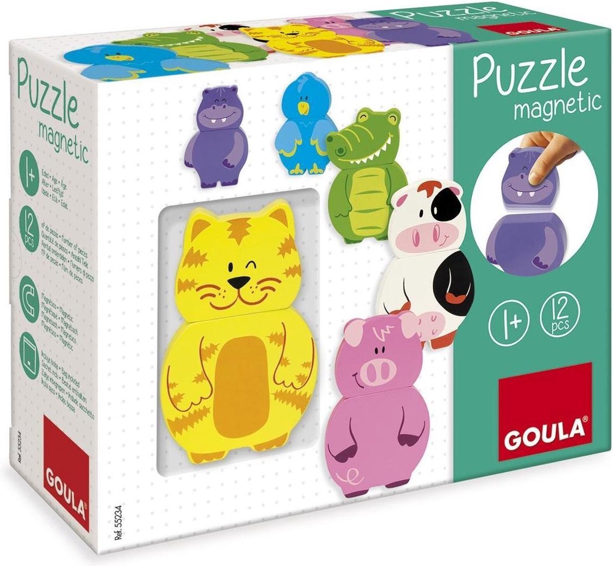 Jumbo - Goula Houten Puzzel Boerderijdieren - Magnetisch - 9 Stukjes