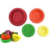 Foodhuggers - Food savers- Duurzaam voedsel bewaren- 4 Stuks - Rood