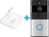 Draadloze Wifi Deurbel Met Camera 1280P HD Wijde Hoek-Inclusief Binnenbel, Batterijen en Handleiding- Voor IOS & Android Terug te kijken via App-
