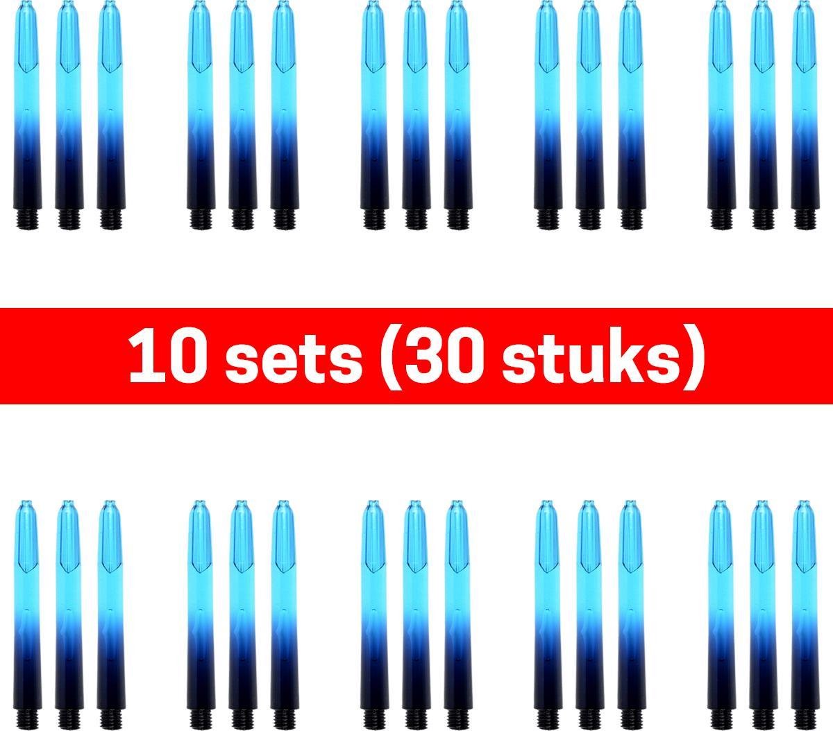 Dragon darts - Vignette - 10 sets (30 stuks) - darts shafts - zwart-aquablauw - short - dart shafts - dartshafts