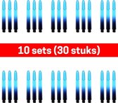Dragon darts - Vignette – 10 sets (30 stuks) - darts shafts - zwart-aquablauw - short – dart shafts - dartshafts