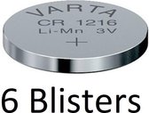 6 Stuks (6 Blisters a 1 st) Varta CR1216 Wegwerpbatterij Lithium