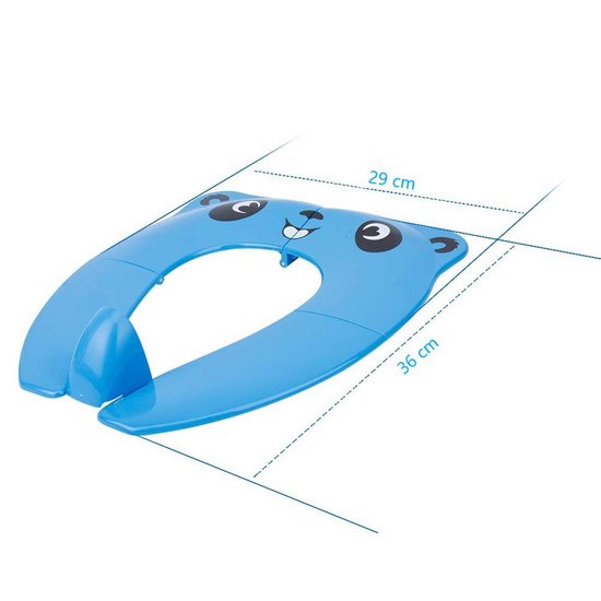 Upgrade WC Bril Verkleiner Blauw met Pandaprint in Blauwe Wasbare Tas - Peuter Potje - Camping Toilet Trainer - WC Verkleiner - Opvouwbare Toilet Zitje Onderweg/ Kampeer/ Vakantie - Uitgeklapt 36x29 cm van Upgrade — afbeelding 5