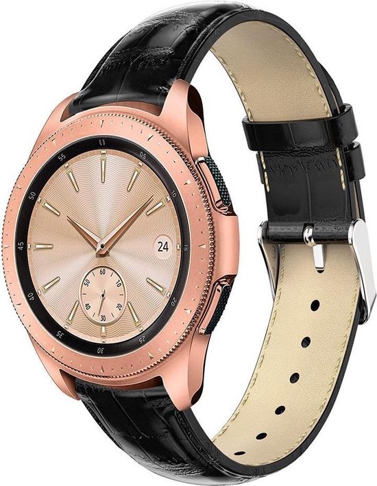 Montre connectée universelle 20 mm avec bracelet en cuir véritable avec ...