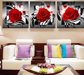 Peinture au diamant "JobaStores®" Roses 3 parties - complète - 60x20cm