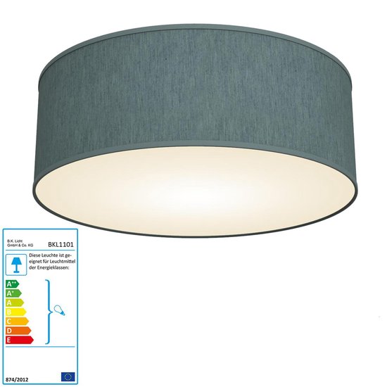 B.K.Licht stoffen plafondlamp plafonnière - stof - E14 - grijs of wit -  verlichting -... | bol.com