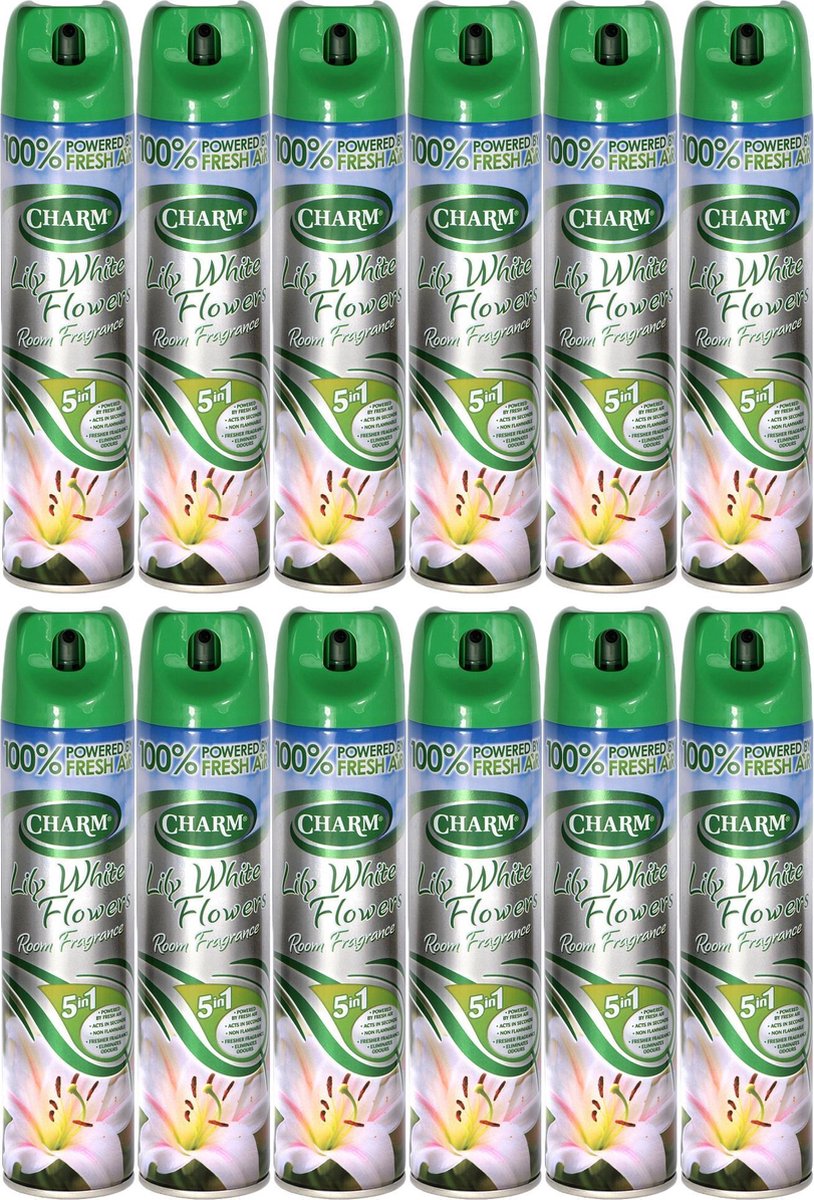Charm - Luchtverfrisser - Lily White Flowers - 12 x 240 ml - Voordeelverpakking