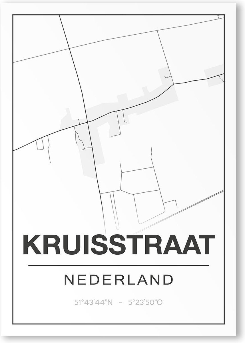 Poster/plattegrond KRUISSTRAAT - A4