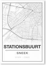 Poster/plattegrond STATIONSBUURT - 30x40cm