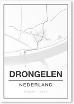 Poster/plattegrond DRONGELEN - 30x40cm