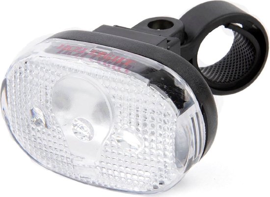 Ikzilight Ovale fietskoplamp - 3 LED's - Wit - Batterijvoeding - Inclusief montagebeugel — afbeelding 5