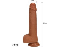 levensechte dubbel gelaagde dildo - realistisch- met zuignap - 22 cm