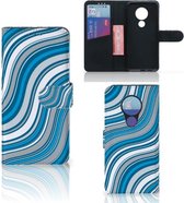 Housse pour Nokia 7.2 | Nokia 6.2 Coque Vagues Bleues