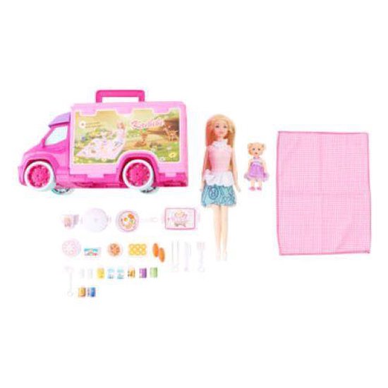 bol.com | Camper speelgoed auto - Picknickwagen - Geschikt voor Barbie -  Met vele accessoires -...