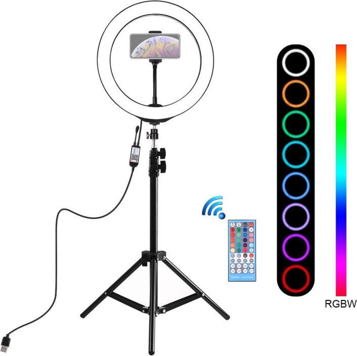 Trépied photo et vidéo Puluz Kit Ring Light 10.2 pouces Anneau Lumière LED  26 cm+Trépied