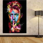 Allernieuwste Canvas Schilderij Popheld David Bowie Grafitti - Muziek - Artiest - Poster - Kunst - Reproductie - 50 x 70cm - Kleur