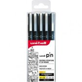 Uni Pin Fineliner set - Zwart 5-delige set