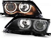 Koplampen dual halo rims BMW E46 09 01-03 05 ANGEL EYES ZWART